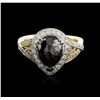 Image 2 : 18KT Two-Tone Gold 2.72ctw Black Diamond Ring