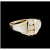 Image 1 : Mother of Pearl and Diamond Ring - 14KT Yellow Gold