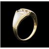 Image 3 : Mother of Pearl and Diamond Ring - 14KT Yellow Gold