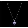 Image 2 : 14KT White Gold 3.96ctw Tanzanite and Diamond Pendant With Chain