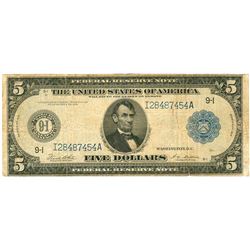 1914 $5 Federal Reserve Bank Note