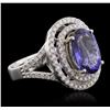 Image 1 : 14KT Two-Tone 4.50ct Tanzanite and Diamond Ring