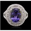 Image 2 : 14KT Two-Tone 4.50ct Tanzanite and Diamond Ring