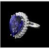 Image 1 : 14KT White Gold GIA Certified 16.98ct Tanzanite and Diamond Ring