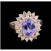Image 1 : 1.87ct Tanzanite and Diamond Ring - 14KT Rose Gold