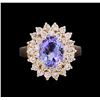 Image 2 : 1.87ct Tanzanite and Diamond Ring - 14KT Rose Gold