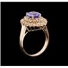 Image 3 : 1.87ct Tanzanite and Diamond Ring - 14KT Rose Gold