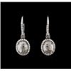 Image 1 : 4.04ctw Fancy Multicolor Diamond Earrings - 18KT White Gold