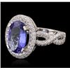 Image 1 : 18KT White Gold 2.79ct Tanzanite and Diamond Ring