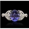 Image 1 : 14KT White Gold 1.92ct Tanzanite and Diamond Ring