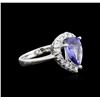 Image 1 : 2.33ct Tanzanite and Diamond Ring - 14KT White Gold