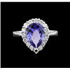 Image 2 : 2.33ct Tanzanite and Diamond Ring - 14KT White Gold