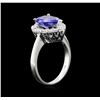 Image 3 : 2.33ct Tanzanite and Diamond Ring - 14KT White Gold