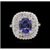 Image 2 : 2.70ct Tanzanite and Diamond Ring - 14KT White Gold