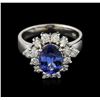 Image 2 : 14KT White Gold 1.92ct Tanzanite and Diamond Ring