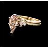 Image 2 : 14KT Yellow and White Gold 2.21ct Morganite and Diamond Ring