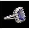 Image 1 : 5.18ct Tanzanite and Diamond Ring - 14KT White Gold