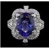 Image 2 : 14KT White Gold 5.61ct Tanzanite and Diamond Ring