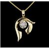 Image 2 : 0.86ct Diamond Pendant With Chain - 14KT Two-Tone Gold