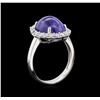 Image 3 : 9.05ct Tanzanite and Diamond Ring - 14KT White Gold