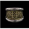Image 2 : 0.04ctw Diamond Ring - 18KT Yellow Gold and Sterling Silver