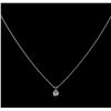 Image 2 : 0.64ct Diamond Pendant With Chain - 14KT White Gold