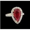 Image 1 : 4.91ct Ruby and Diamond Ring - 14KT Yellow Gold