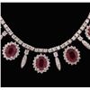 Image 1 : 14KT White Gold GIA Certified 12.20ctw Ruby and Diamond Necklace