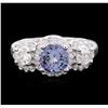 Image 2 : 14KT White Gold 1.50ct Tanzanite and Diamond Ring