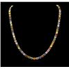 Image 2 : 42.25ctw Multi Color Sapphire Necklace - 14KT Yellow Gold
