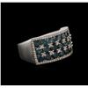 Image 1 : 3.68ctw Fancy Blue Diamond Mens Ring - 14KT White Gold