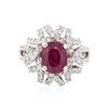Image 2 : 14KT White Gold 3.02ct Ruby and Diamond Ring