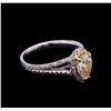 Image 2 : 1.40ctw Yellow Diamond Ring - 14KT White Gold
