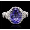 Image 1 : 14KT White Gold 3.62ct Tanzanite and Diamond Ring