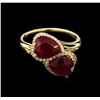 Image 2 : 4.63ctw Ruby and Diamond Ring - 14KT Yellow Gold