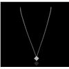 Image 2 : 14KT White Gold 0.89ctw Diamond Pendant With Chain