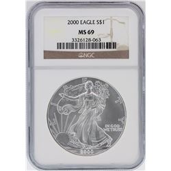 2000 NGC MS69 American Silver Eagle Dollar