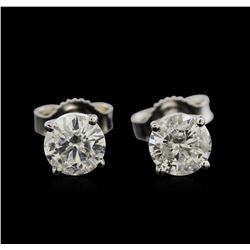 1.20ctw Diamond Stud Earrings - 14KT White Gold