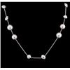 Image 2 : Pearl and Diamond Necklace - 18KT White Gold