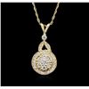 Image 1 : 14KT Yellow Gold 0.37ctw Diamond Pendant With Chain