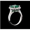 Image 3 : 3.17ct Emerald and Diamond Ring - 14KT White Gold