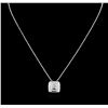 Image 2 : 0.23ctw Diamond Pendant With Chain - 18KT White Gold