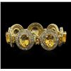 Image 2 : 14KT Yellow Gold 41.72ctw Citrine and Diamond Bracelet