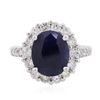 Image 2 : 18KT White Gold 3.84ct Sapphire and Diamond Ring