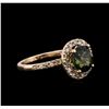 Image 2 : 3.20ct Tourmaline and Diamond Ring - 14KT Rose Gold