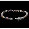 Image 3 : 8.50ctw Multi Color Sapphire Bracelet - 14KT White Gold