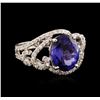 Image 1 : 14KT White Gold 4.55ct Tanzanite and Diamond Ring