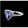 Image 1 : 18KT White Gold 4.41ct Tanzanite and Diamond Ring