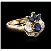 Image 1 : 14KT Yellow Gold 1.00ctw Sapphire and Diamond Ring