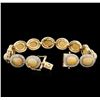 Image 3 : 18.50ctw Opal and Diamond Bracelet - 14KT Yellow Gold